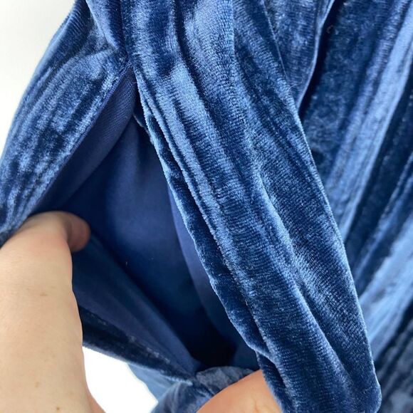 Anthropologie Tina + Jo Navy Blue Velvet Straight Leg Casual Pant NWT Womens S - Picture 4 of 6